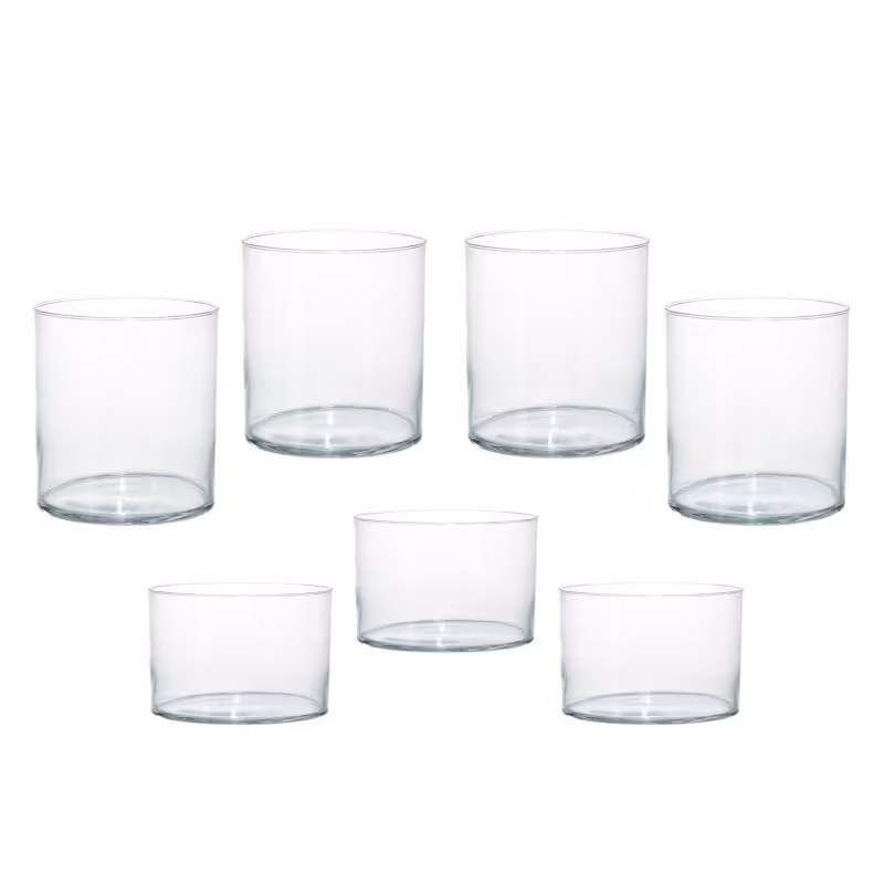 ست هفت سین شیشه ای  7 پارچه - دهانه 12 سانتیمتر (پس کرایه)