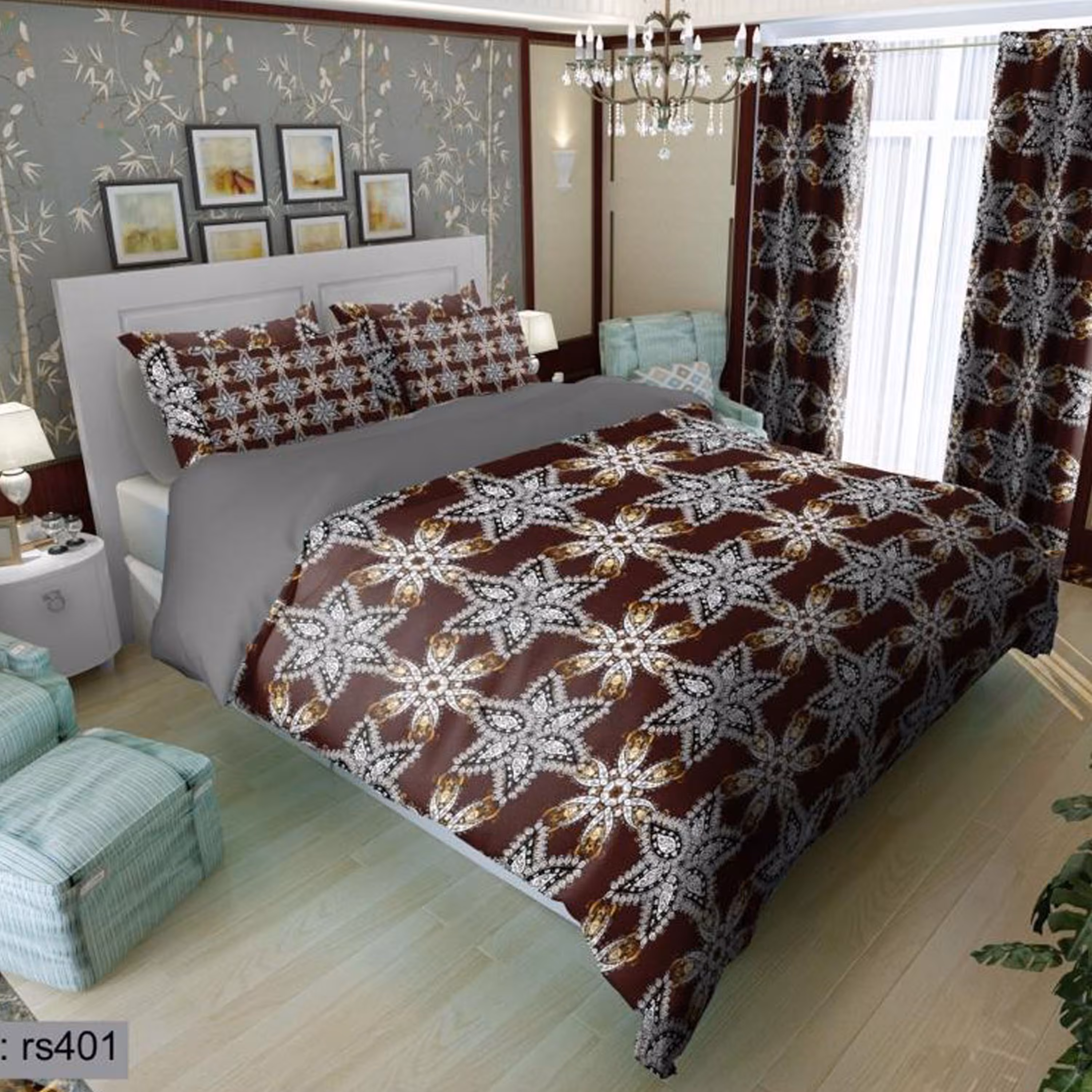 سرویس روتختی 2 نفره تنسل چاپی برندترک لند(Turk Land) rs 4100