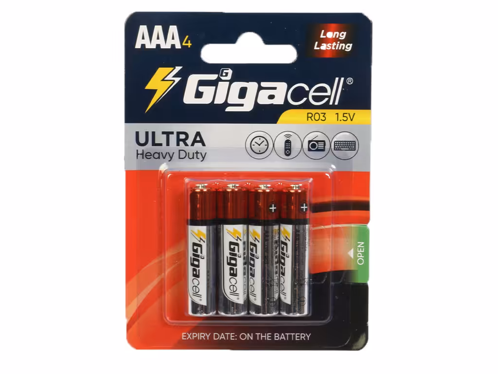 باتری نیم قلمی 4 عددی مدل Ultra Heavy Duty گیگاسل Gigacell