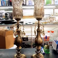 شمعدان پایه برنز لاله