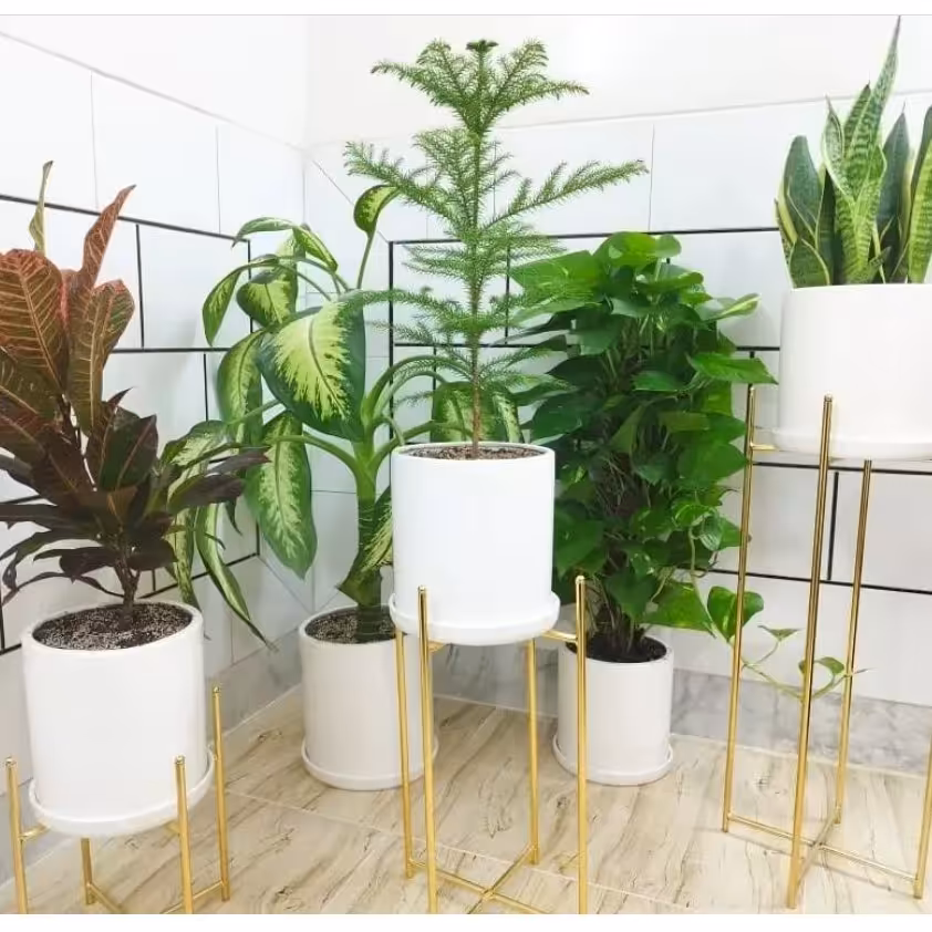 پایه  فلزی سه تایی...رنگ ثابت..در دو رنگ طلایی و نقره ایی