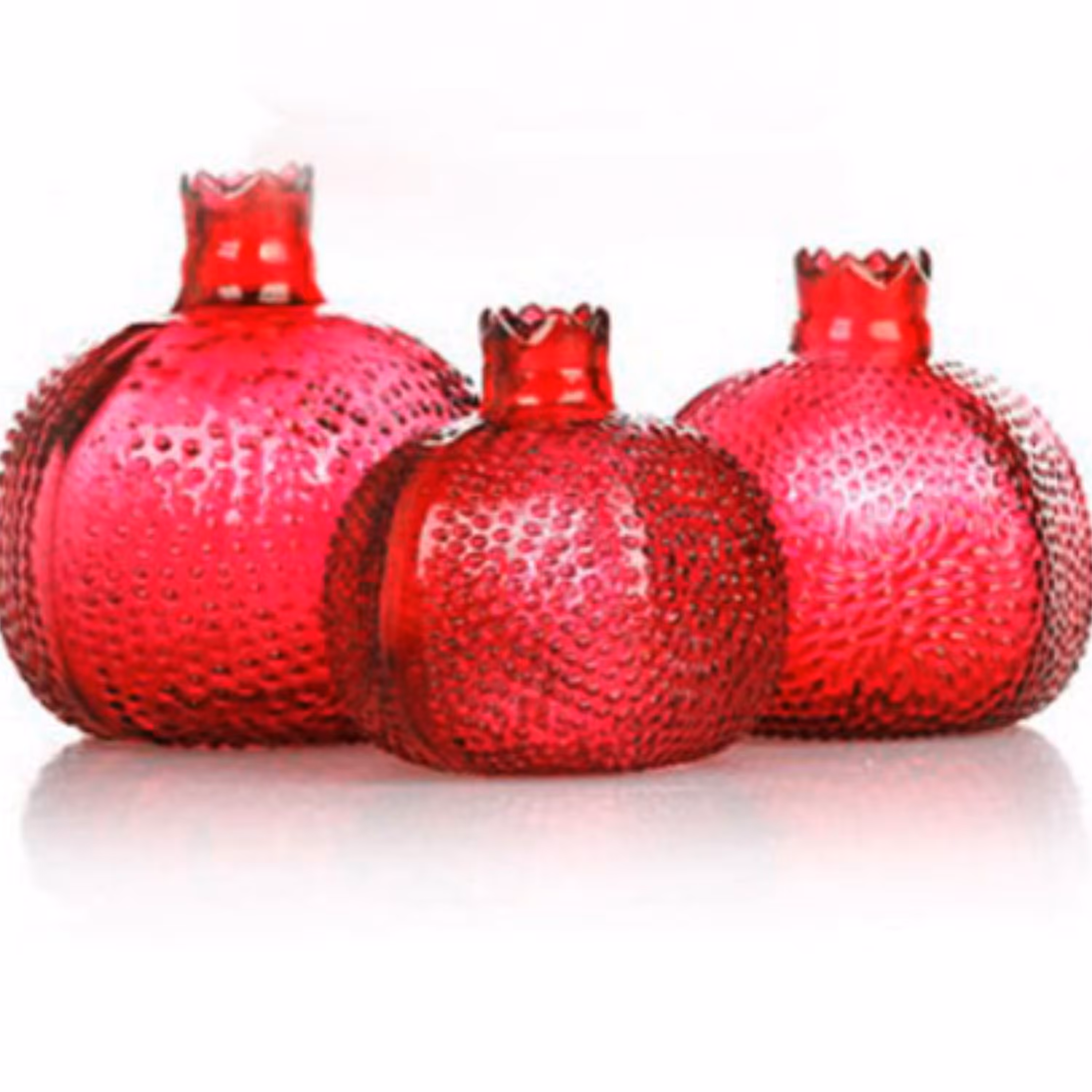 انار شیشه ای تزیینی (بسته 3 عددی) با ارسال رایگان