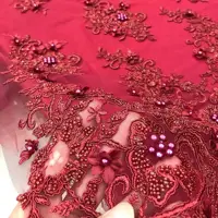 پارچه دانتل مروارید دوزی سرمه دوزی طرح فاخر 4