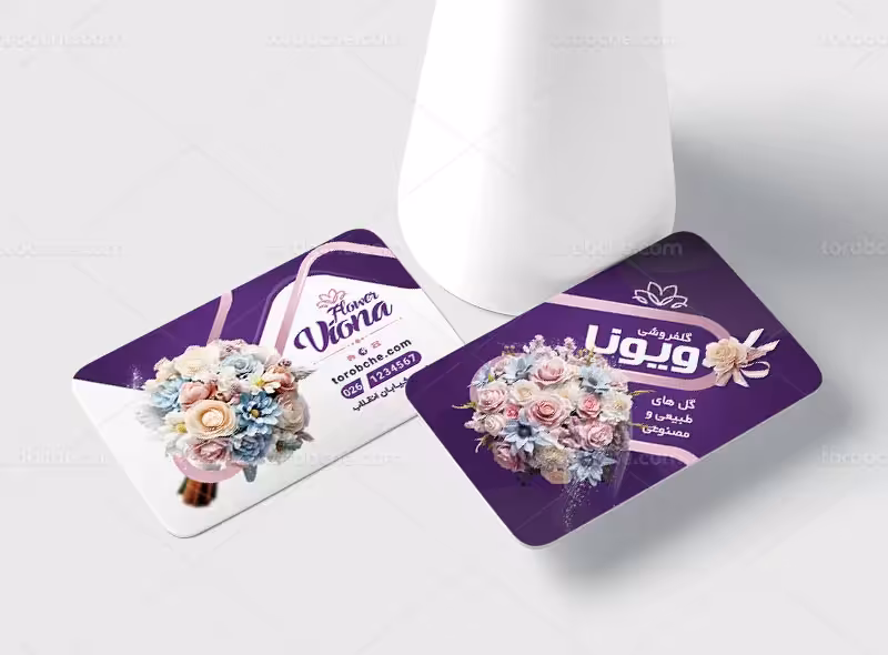 طرح کارت ویزیت فروشگاه گل و گیاه | گرافیک با طعم تربچه