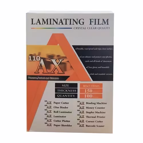 طلق پرس براق AX 150 میکرون سایز 8×11 سانتی متر بسته 100 عددی