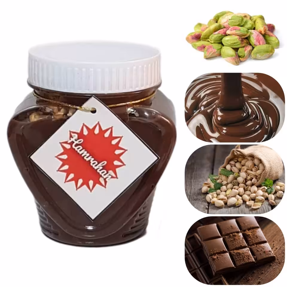 شکلات صبحانه فندقی خانگی با مغز پسته مقوی ، مغذی و خوشمزه 400گرمی