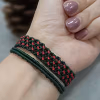 ست دستبند دو رنگ حصیری دانا بافت 