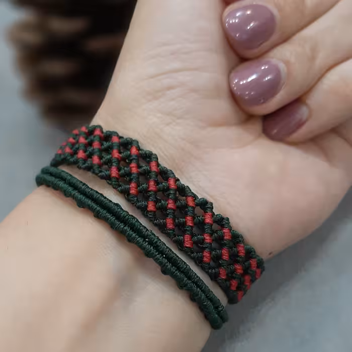 ست دستبند دو رنگ حصیری دانا بافت 