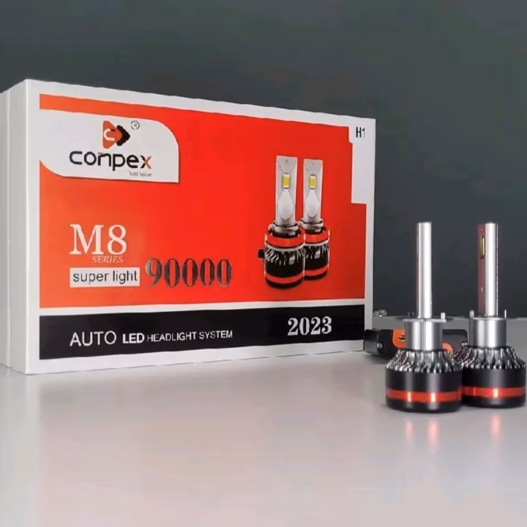 هدلایت M8 کانپکس 90000 پایه H7 پلمپ با گارانتی m8 conpex هدلایت csp هدلایت خطی