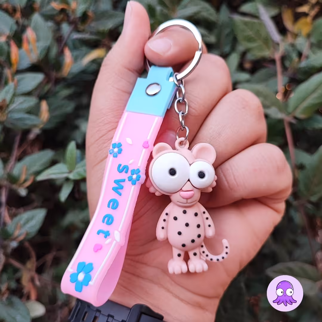 جاکلیدی سیلیکونی فانتزی طرح پلنگ 