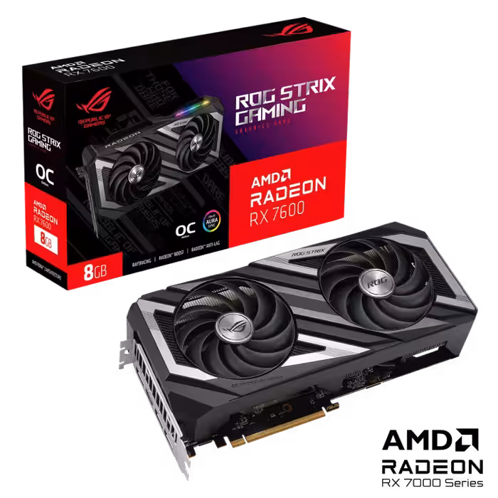 کارت گرافیک ایسوس ROG Strix Radeon™ RX 7600 OC Edition با حافظه 8 گیگابایت