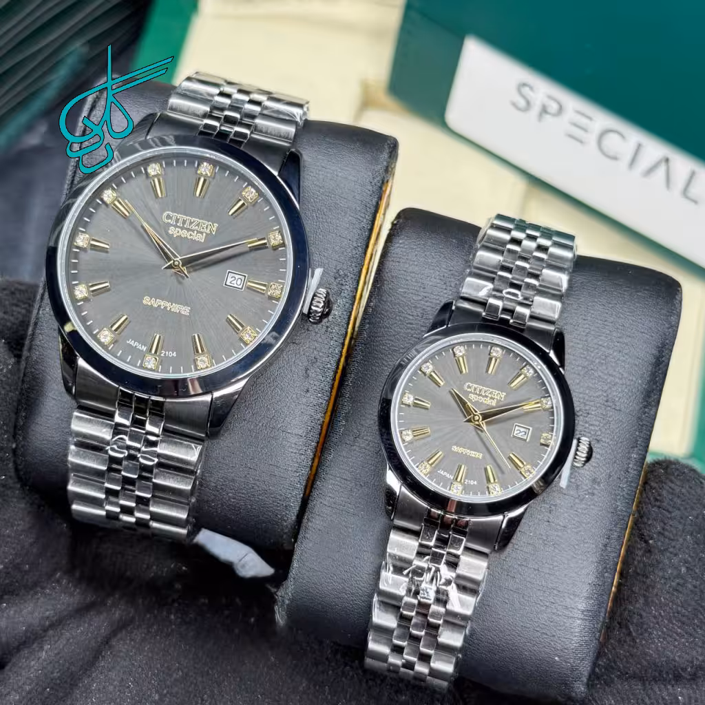 خرید ست ساعت زنانه و مردانه سیتیزن اسپشیال کلاسیک موتور ژاپن کیفیت عالی استیل 316 رنگ ثابت ضدحساسیت کد 2116884 - ردگل