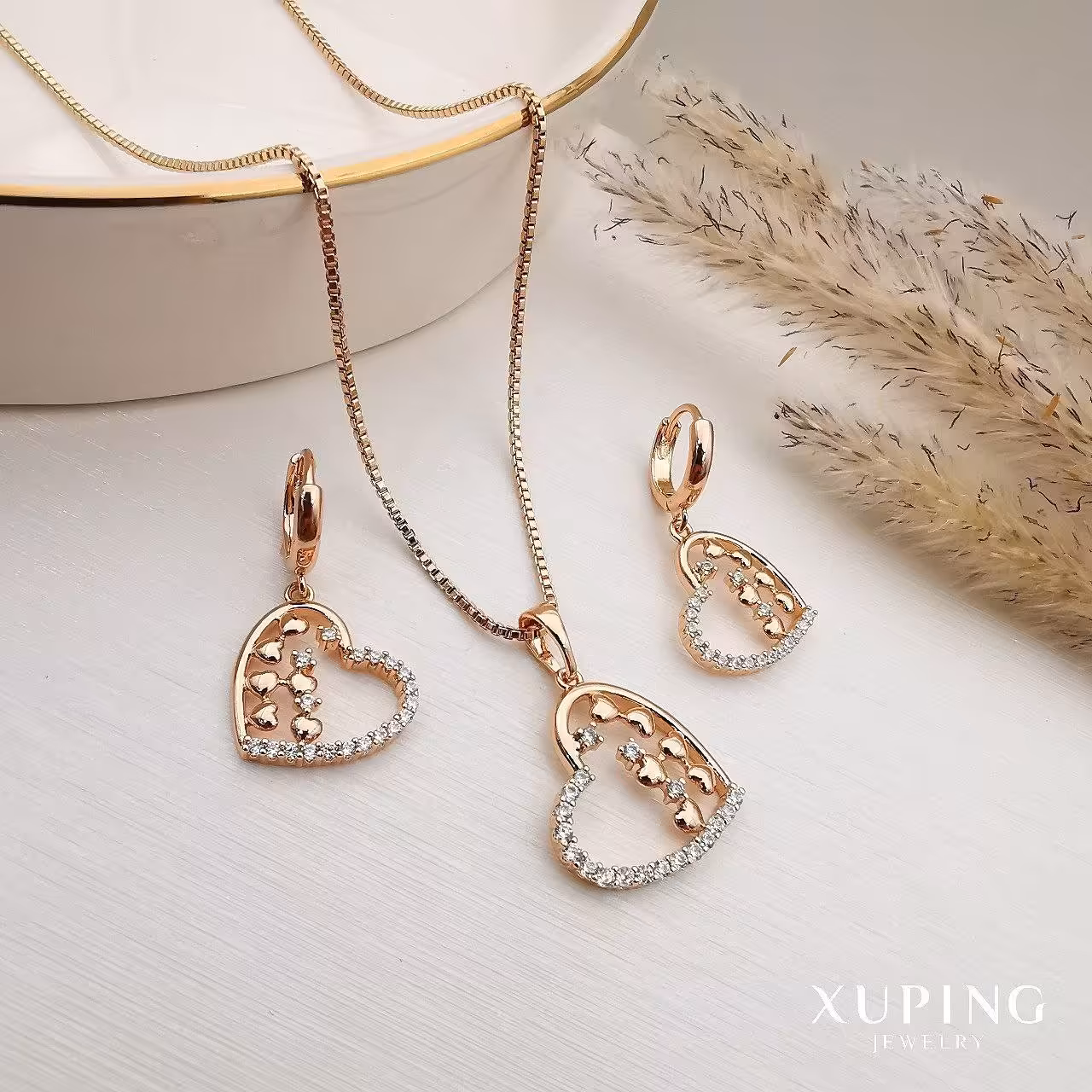 نیم ست ژوپینگ مدل قلب ظریف توپی