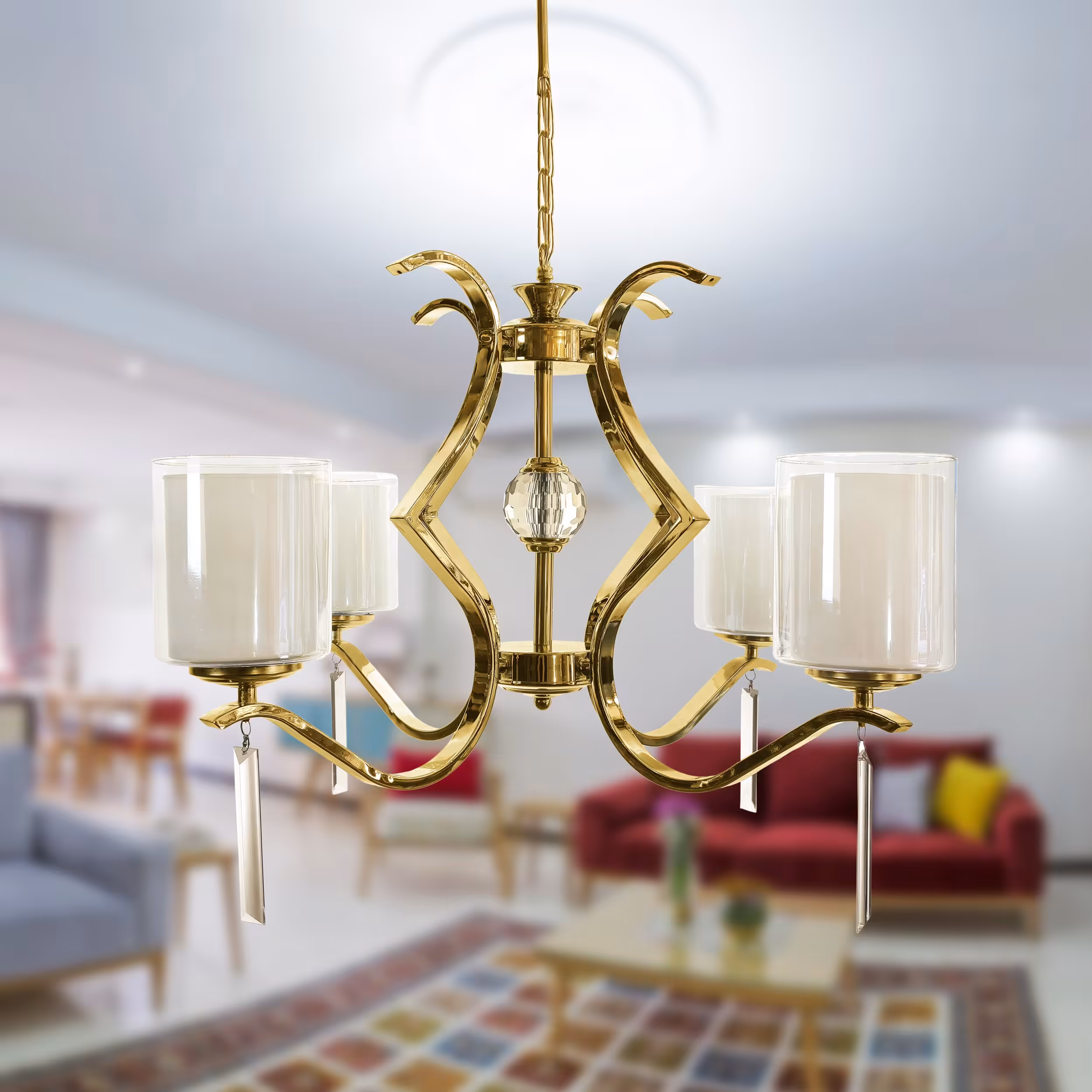 لوستر مدل قلبی 4 شاخه در سه رنگ طلایی، نقره ای و آنتیک