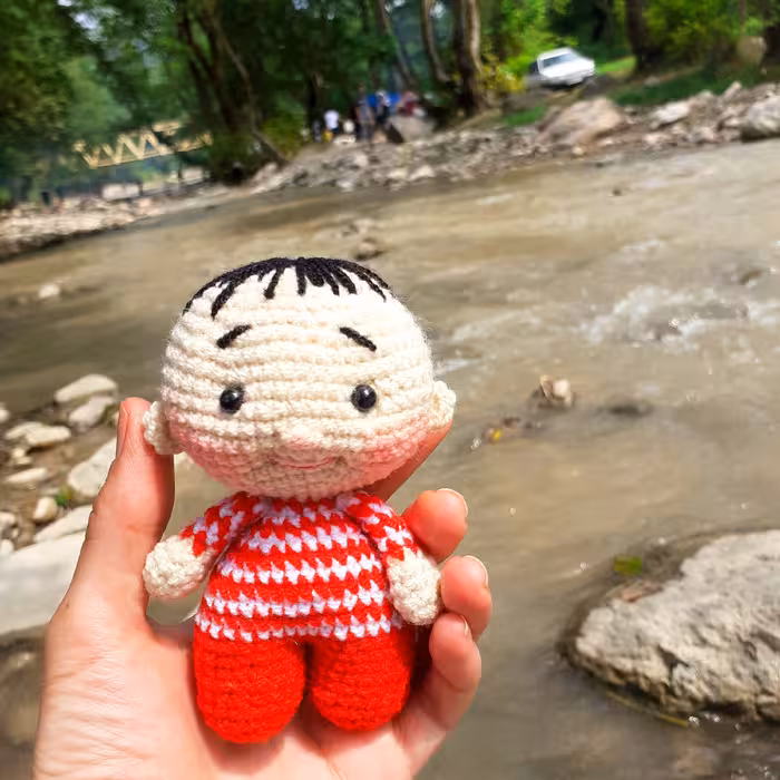 عروسک پسرکوچولوی بافتنی رضوانه11سانت