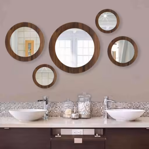 آینه الف مدل گرد  دلسا مجموعه 5 عددی