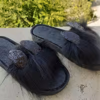 دمپایی خرگوشی مشکی