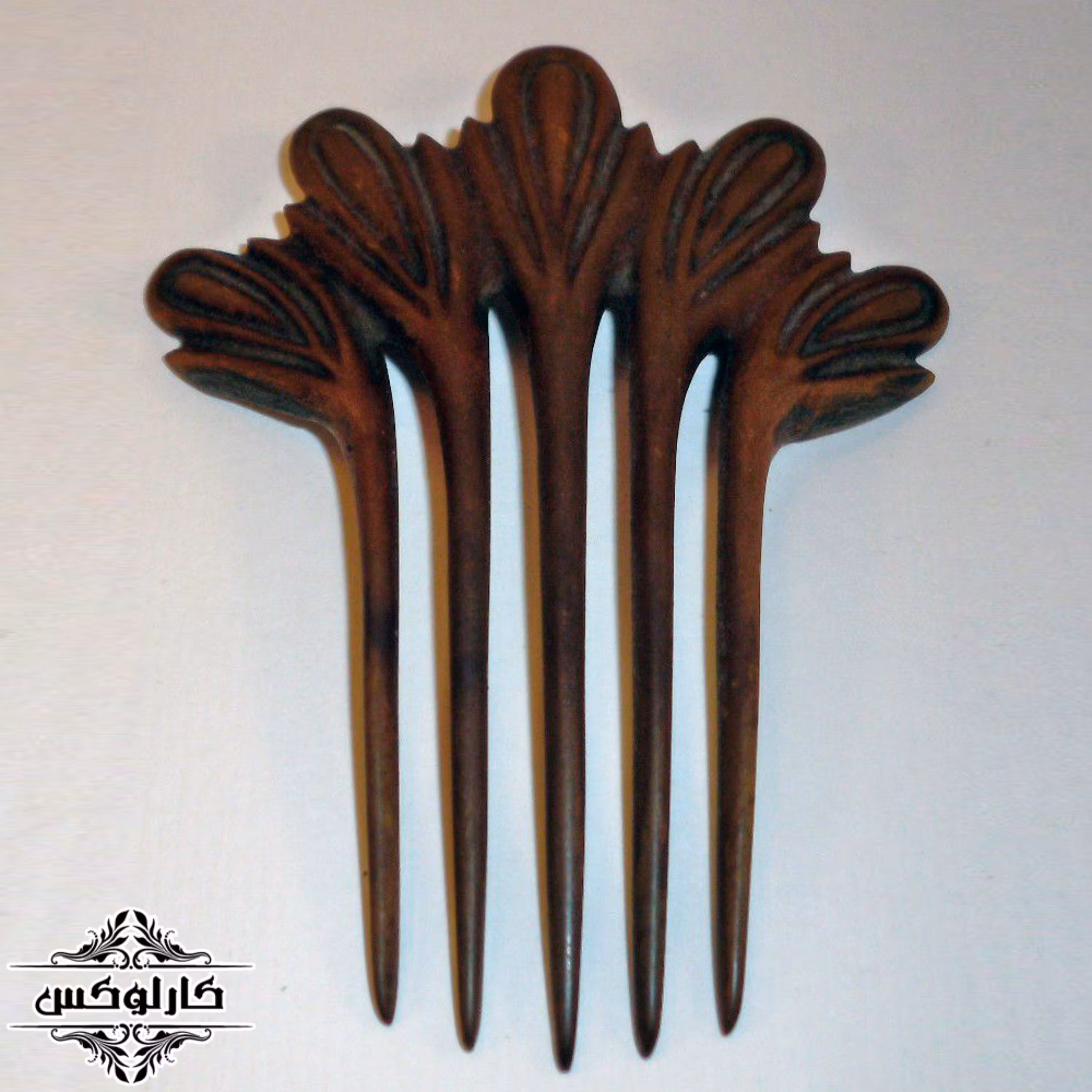 شانه چوبی کنده کاری 5دندانه