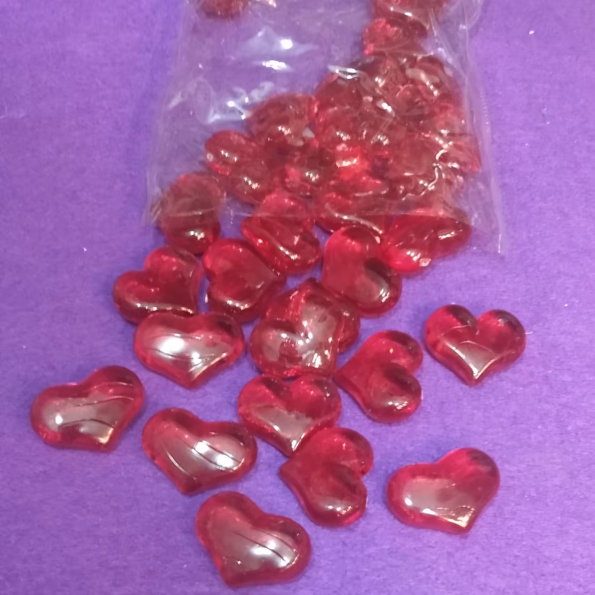 قلب قرمز شیشه ای 1 بسته 30 عددی