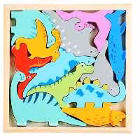 پازل آموزشی کاتامینو چوبی برجسته طرح دایناسور ها