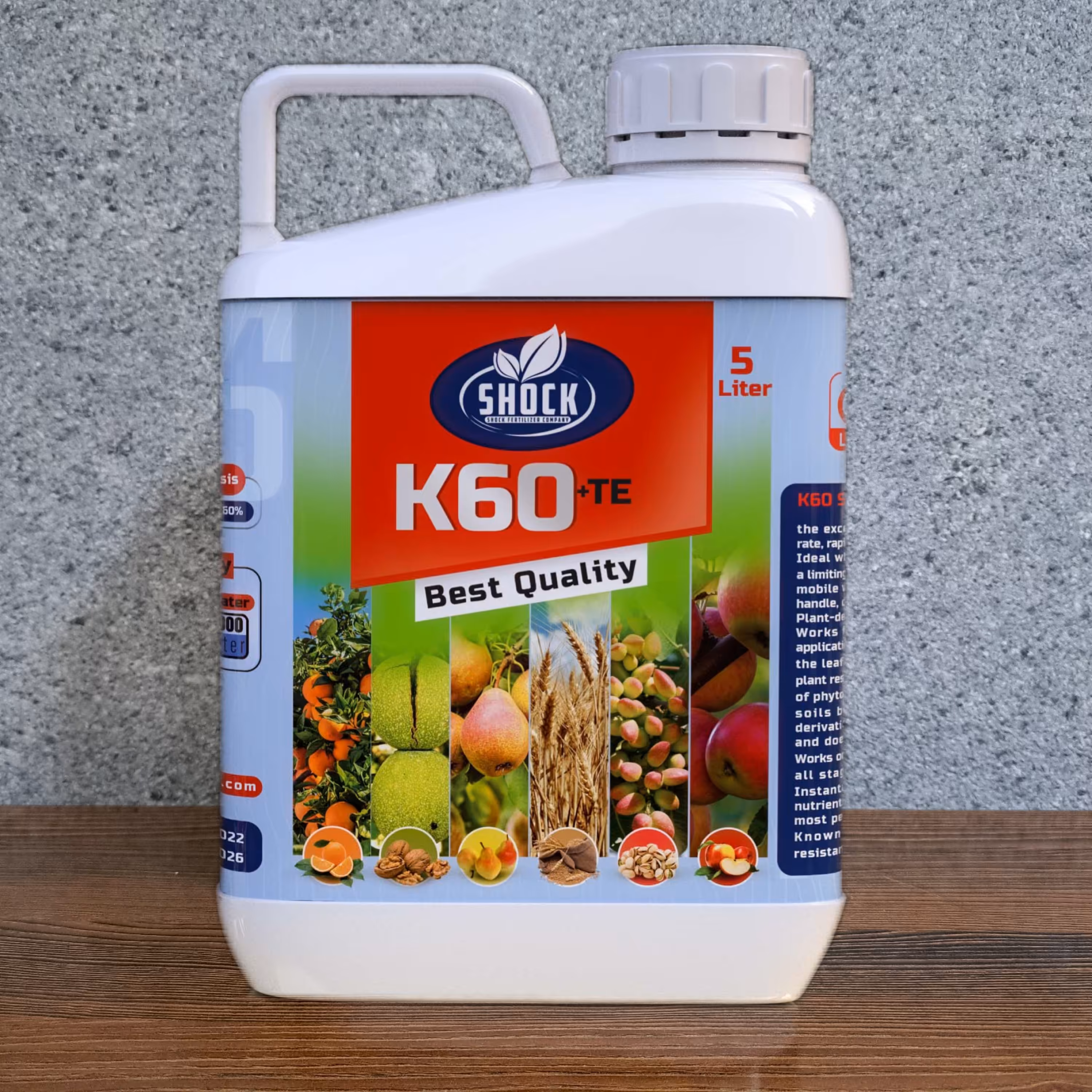 کود پتاس بالا k60 شوک آمریکایی اصل مایع 5 لیتری 