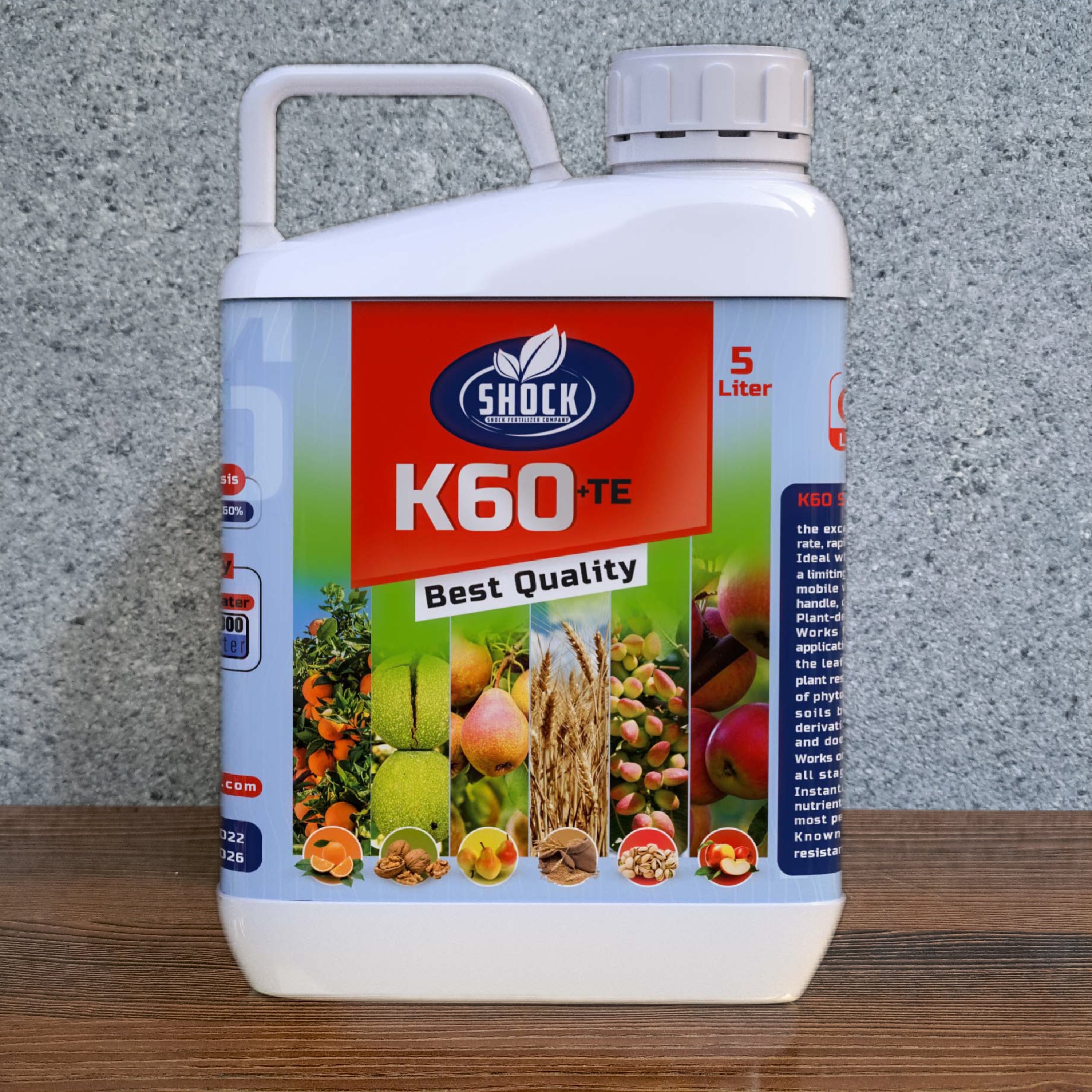 کود پتاس بالا k60 شوک آمریکایی اصل مایع 5 لیتری