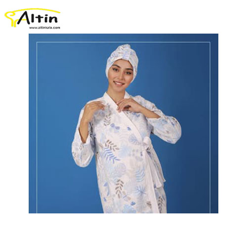 حوله پالتویی پودایران طرح رایحه آبی سایز 105