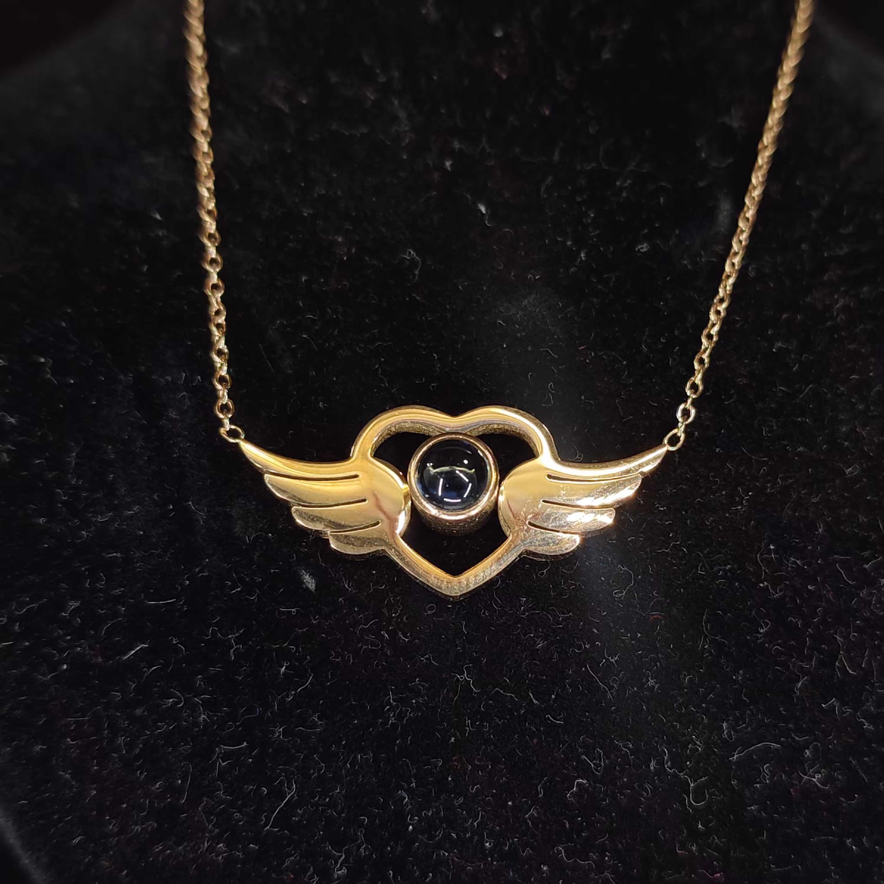 گردنبند استیل رنگ ثابت طرح عشق به صد زبان 