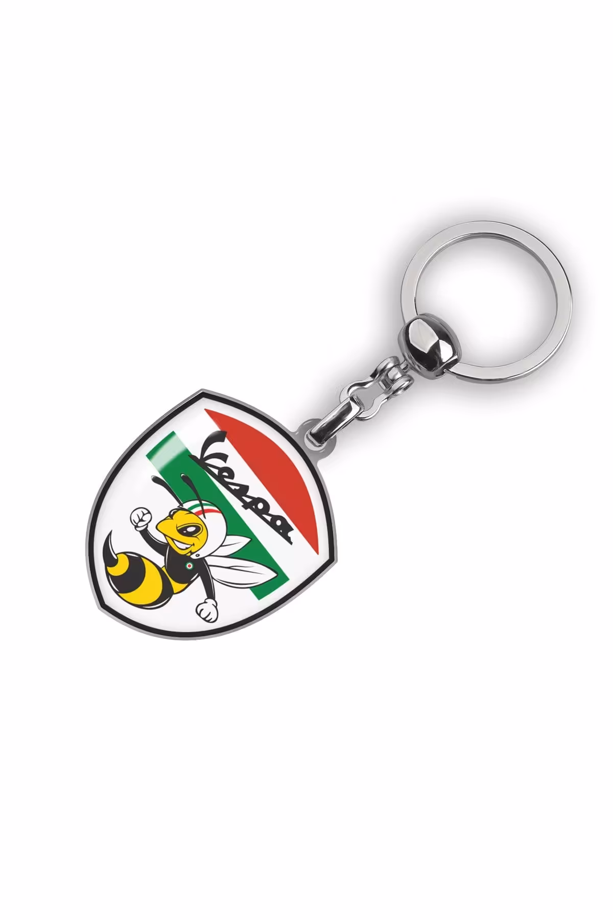 جاسوئیچی موتورسیکلت سفید پرچم ایتالیایی زنبور عسل با صفحه کلید آرم VESPA KEYCHAIN Modül