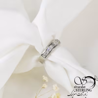 حلقه نقره نگین درشت مردانه ایتالیایی