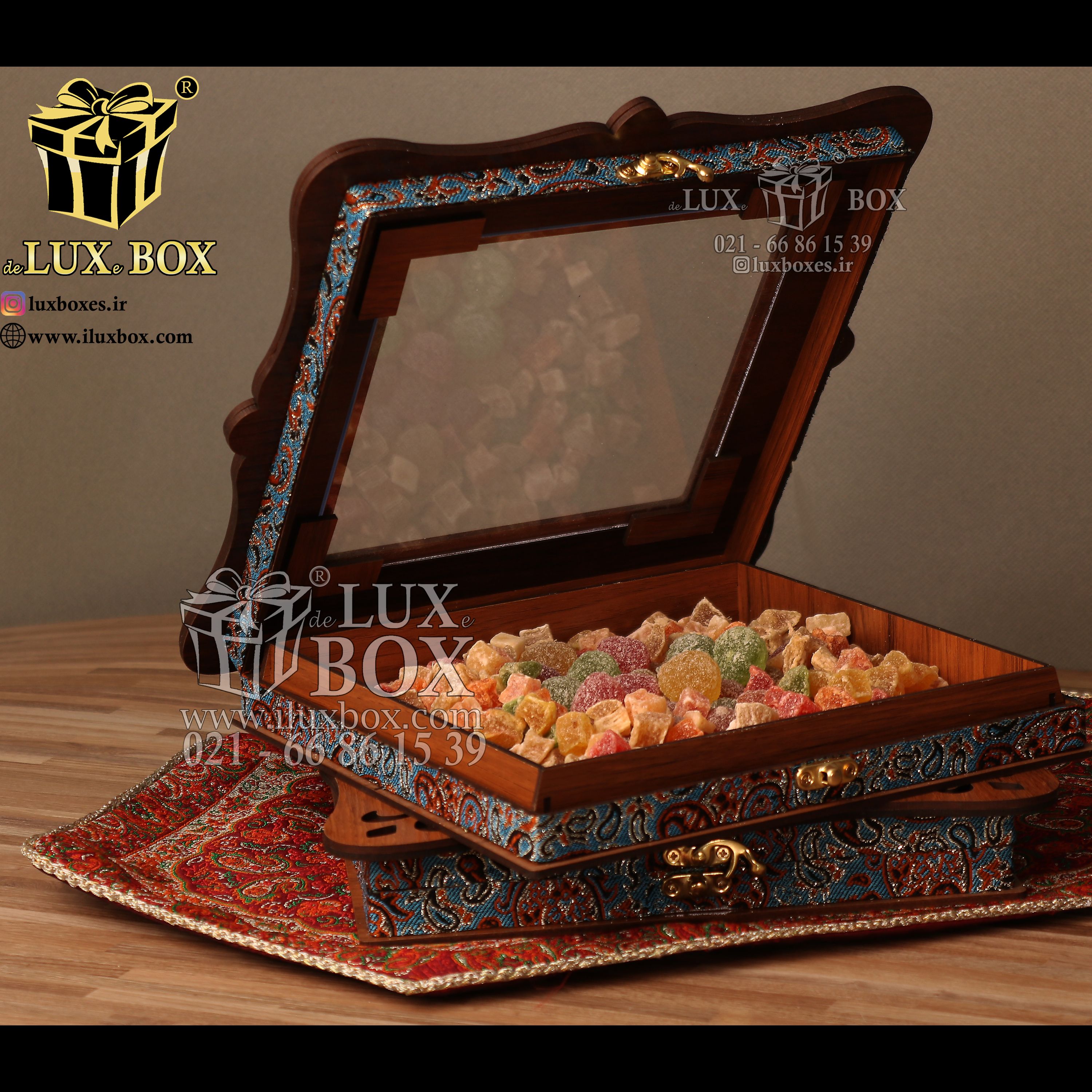 جعبه آجیل خشکبار جعبه پذیرایی جعبه چوبی کد LBL060