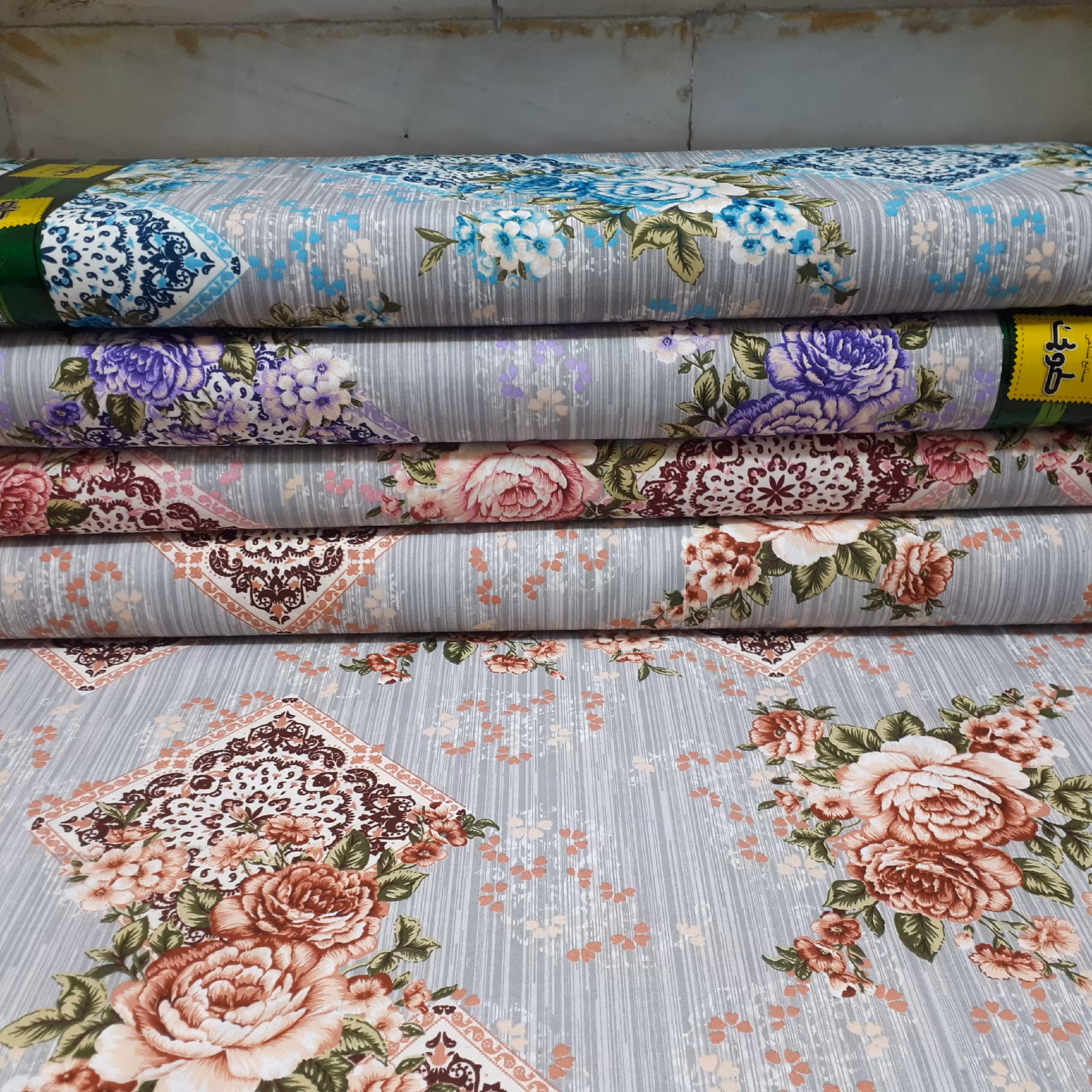 پارچه ملحفه طرح هما در 4 رنگ برند طوبی عرض 2 متر