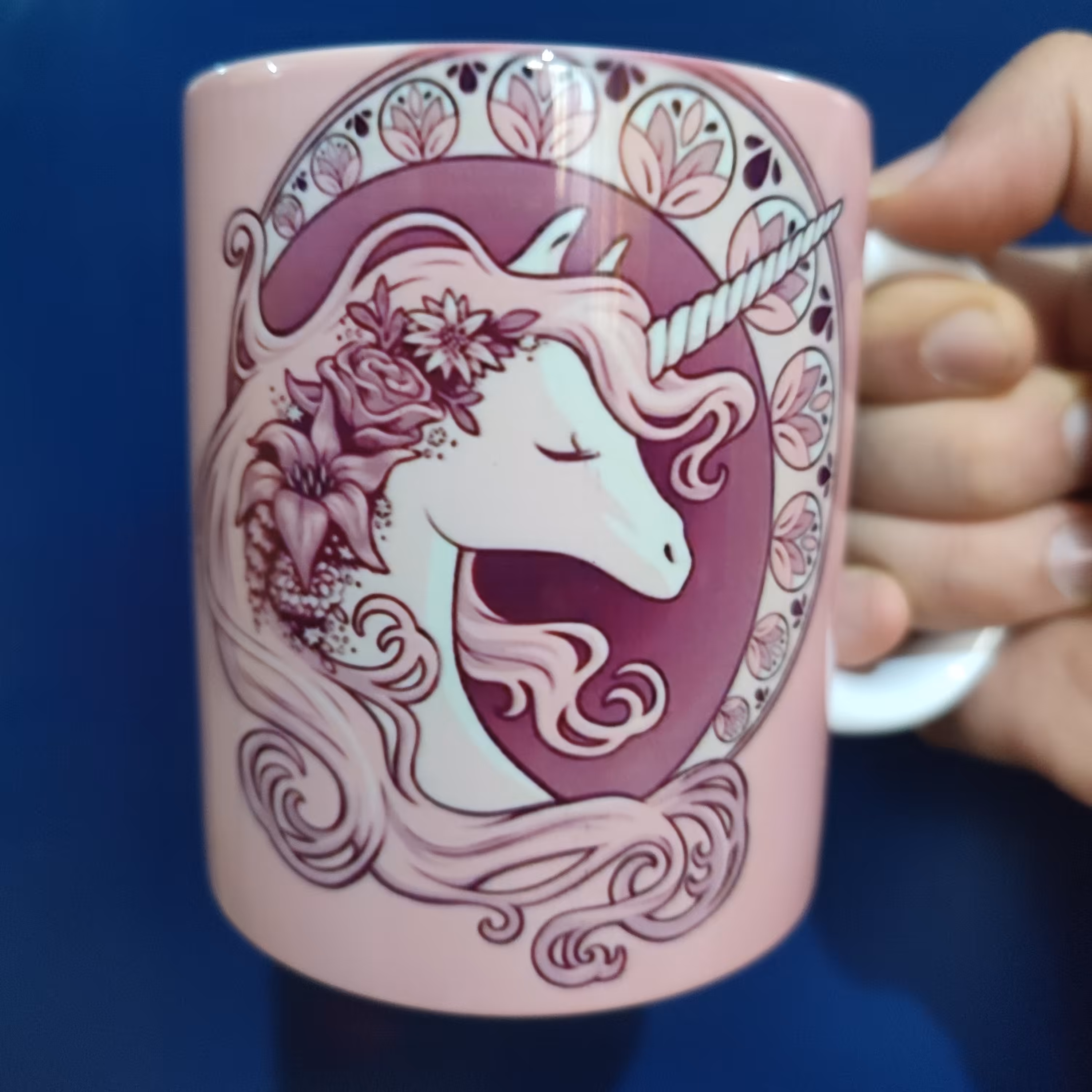 ماگ سرامیکی دسته دار طرح یونیکورن 1