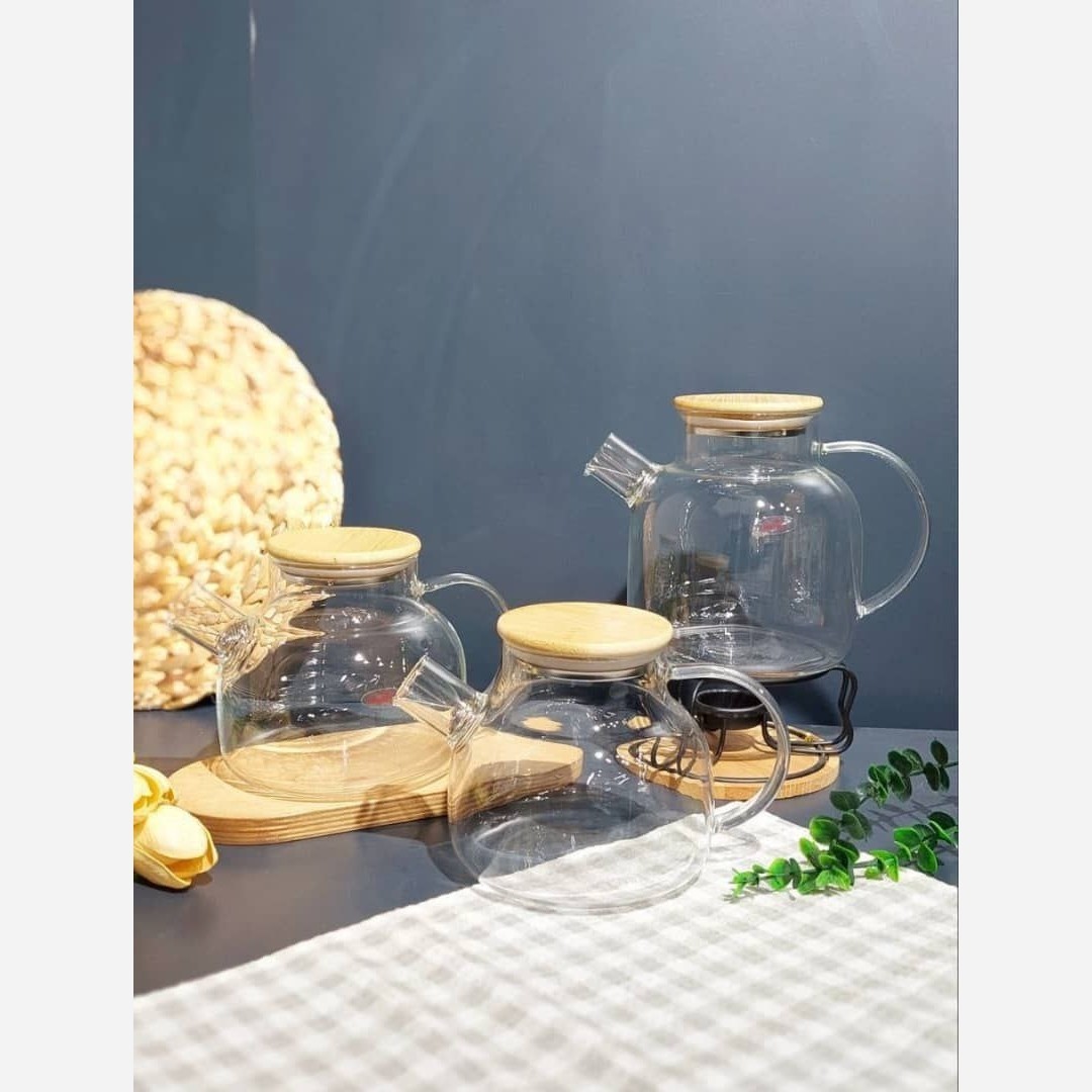 قوری پیرکس درب بامبو صافی دار (1500میل)