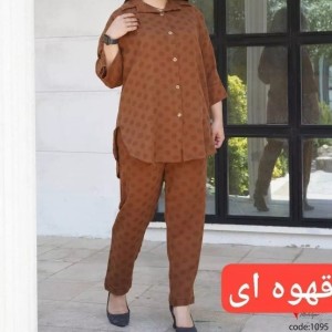 مانتو شلوار زنانه لنین مدل توپی