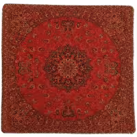 کاور کوسن ترمه ابریشم کد QUTR10 نفیس رنگ قرمز مات آستر زرشکی لبه مغزی دوزی