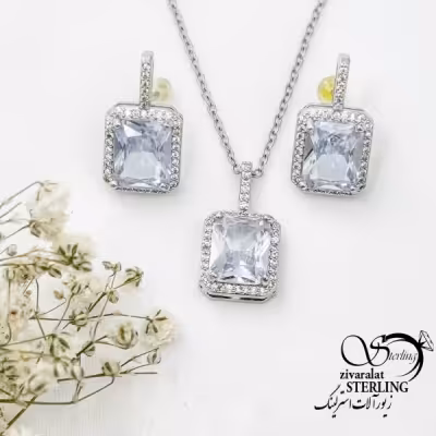 نیمست جواهری نگین مربعی طرح طلا کد 15780