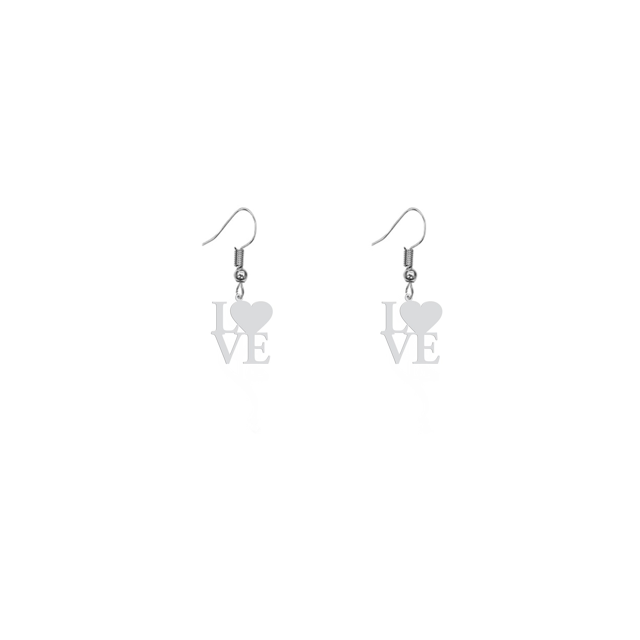 گوشواره هایکا گالری طرح قلب و love کد ha401