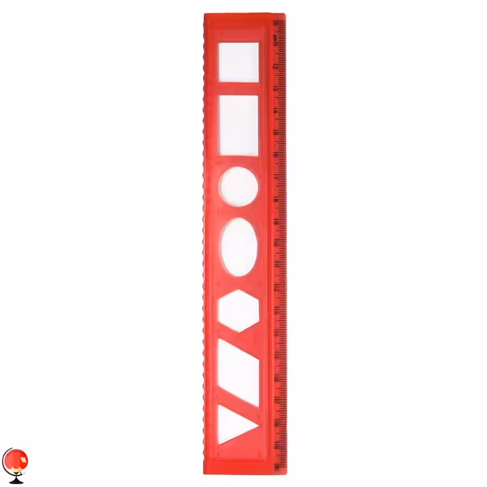 خط کش ژله ای 20 سانتی متری شابلون دار قرمز