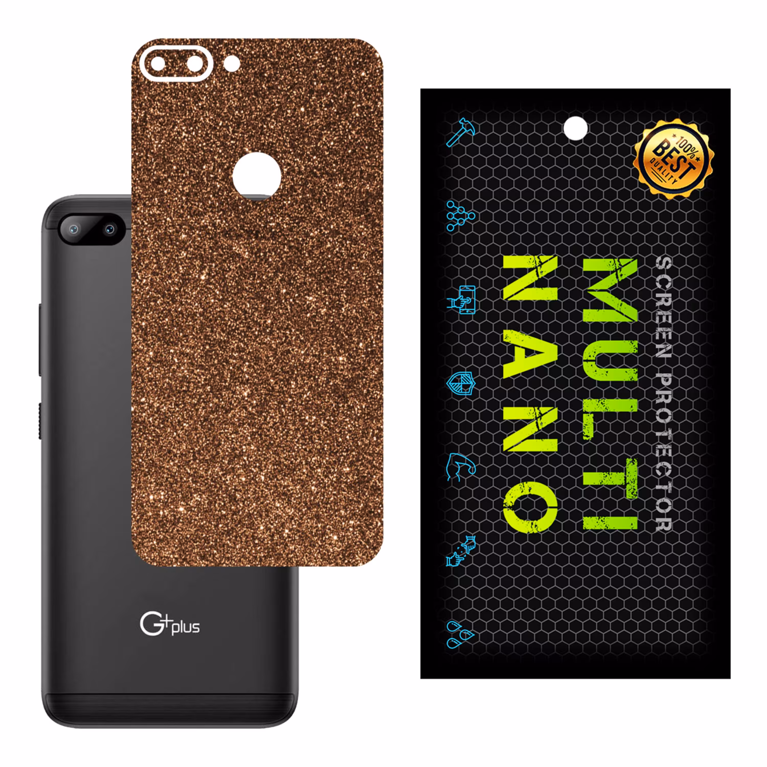 برچسب پوششی MultiNano مدل X-G1F-Bronze برای پشت موبایل جی پلاس T10