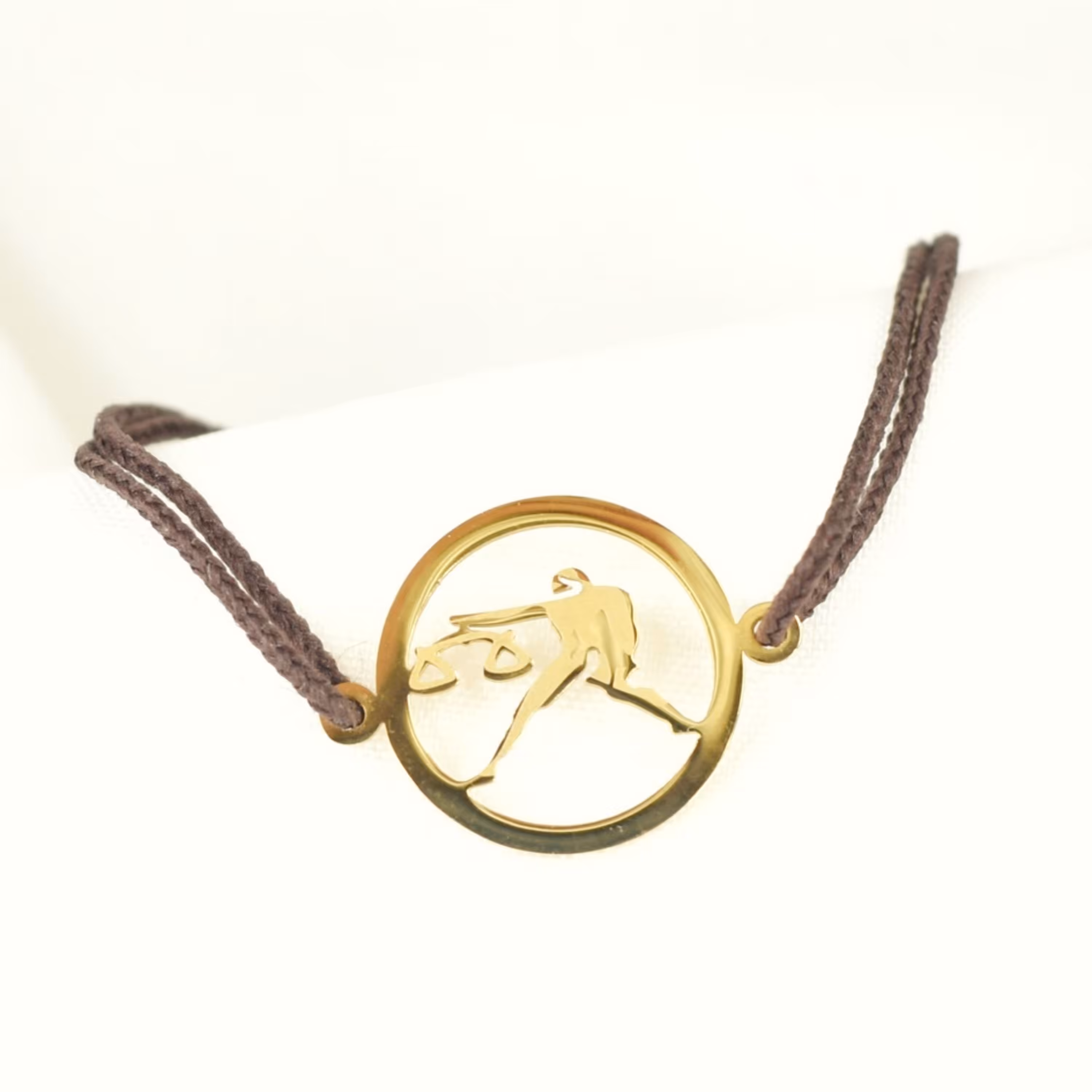 دستبند استیل بند نخی ماه تولد مهر کد 7513