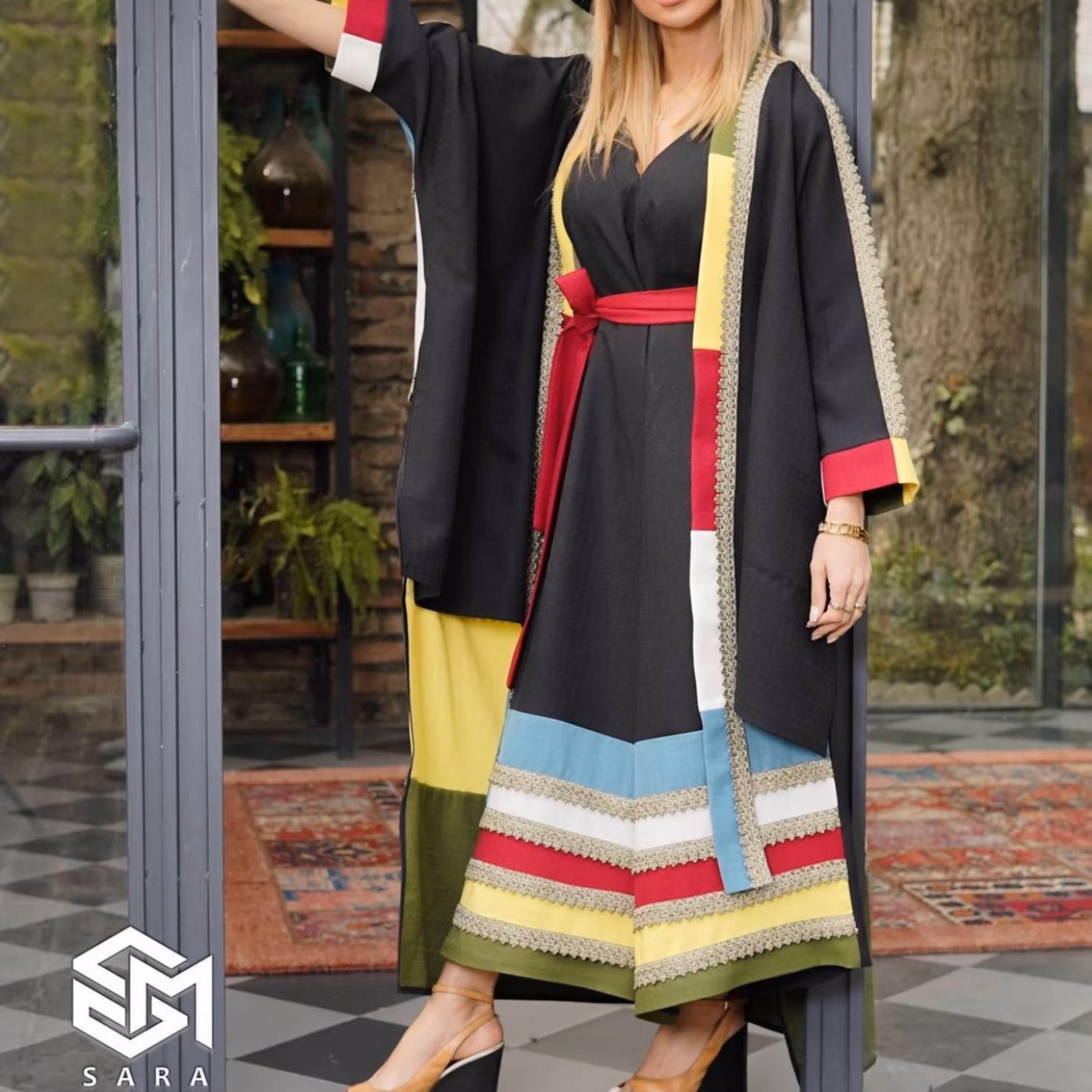 ست مانتو پاییزی با اورال جنس شانتون فری سایز 