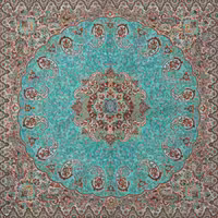 رومیزی ترمه طرح نسترن رنگ سبز با کیفیت عالی