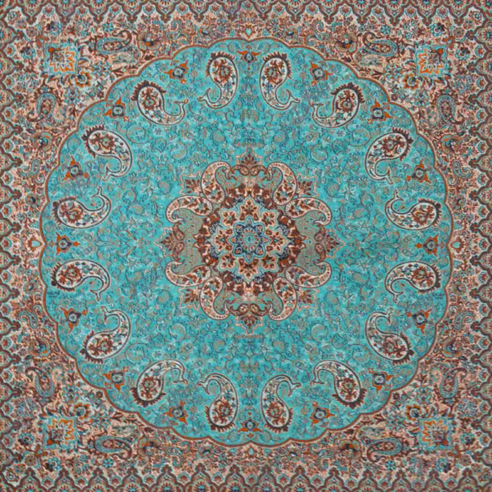 رومیزی ترمه طرح نسترن رنگ سبز با کیفیت عالی