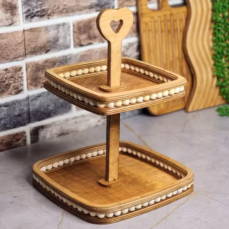 استند دوطبقه مهره دار دسته قلبی