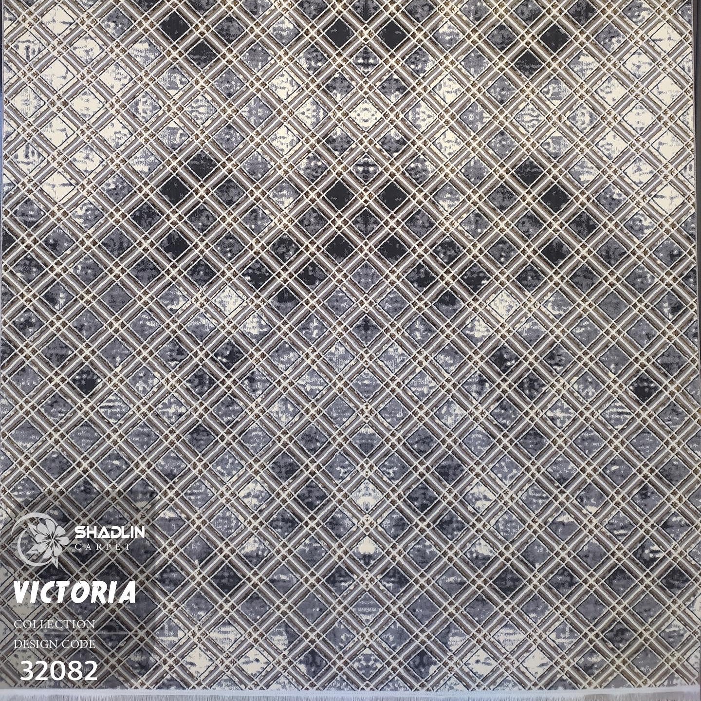 فرش مدرن شادلین سایز 9 متری کد 32082 طوسی 320 شانه 1300 تراکم