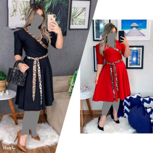 پیراهن مهمانی زنانه کرپ کش مدل تلما سایز بزرگ