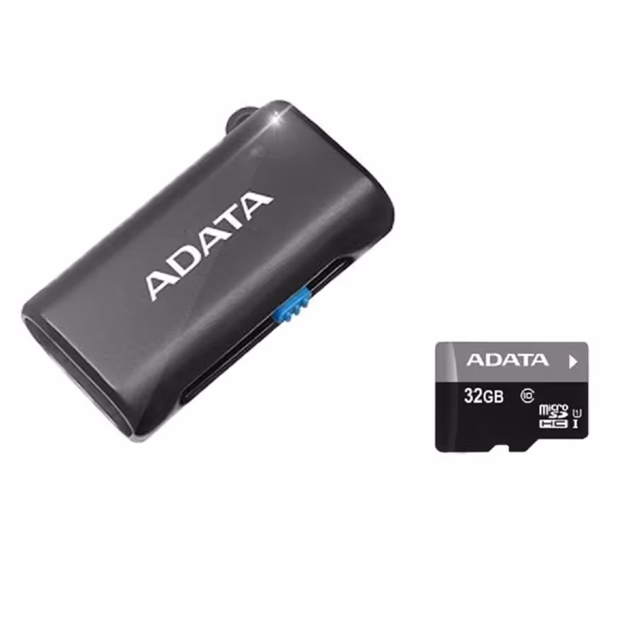 کارت حافظه میکرو اس دی ای دیتا پریمیر کلاس 10 با ظرفیت 32 گیگابایت همراه با میکرو ریدر