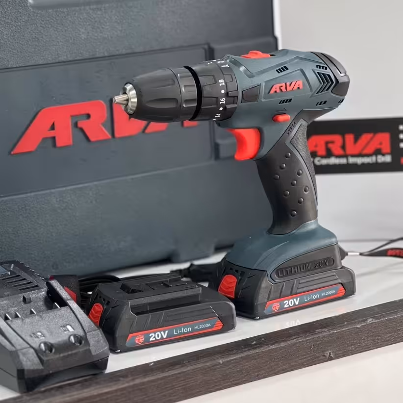 دریل شارژی چکشی 20 ولت صنعتی آروا مدل  5853