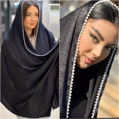 شال مجلسی مروارید دوزی